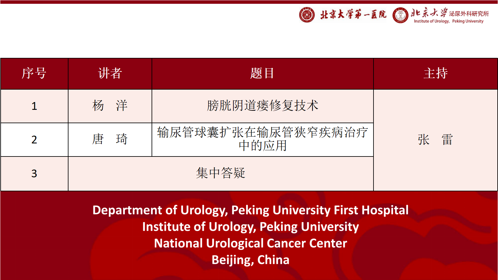 第193期 尿路修复重建学术宣讲（二）