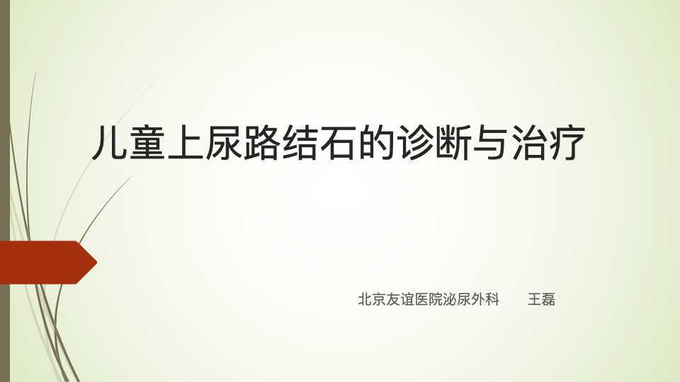 第173期 儿童上尿路结石的诊断与治疗