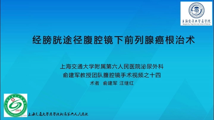 经膀胱途径腹腔镜下前列腺癌根治术