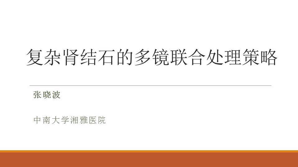 第44期 张晓波 | 复杂肾结石外科整体化治疗方案选择