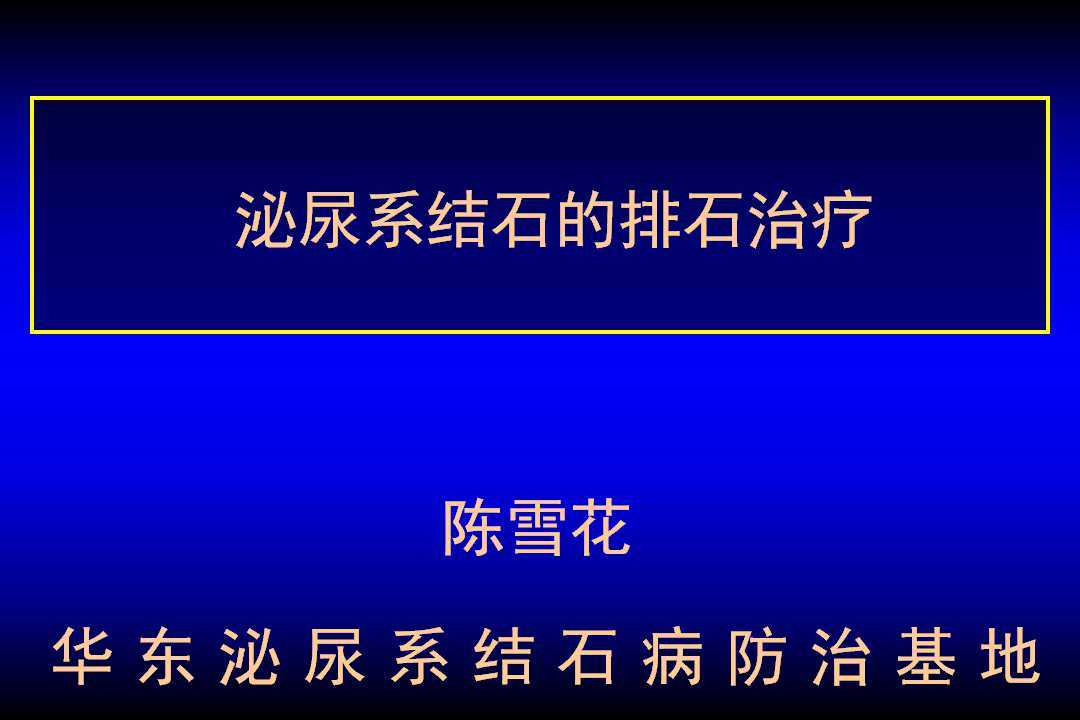 第55期 陈雪花教授   泌尿系结石的排石治疗