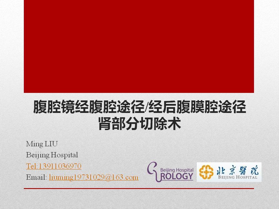 第64期 刘明教授 腹腔镜经腹腔途径及经后腹膜腔途径肾部分切除术 北京医院第5期