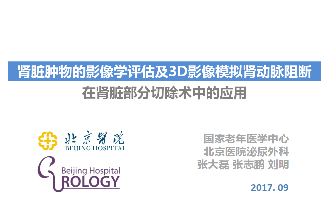 第92期 肾脏肿物影像学评估及3D模拟肾动脉阻断在NSS中的应用