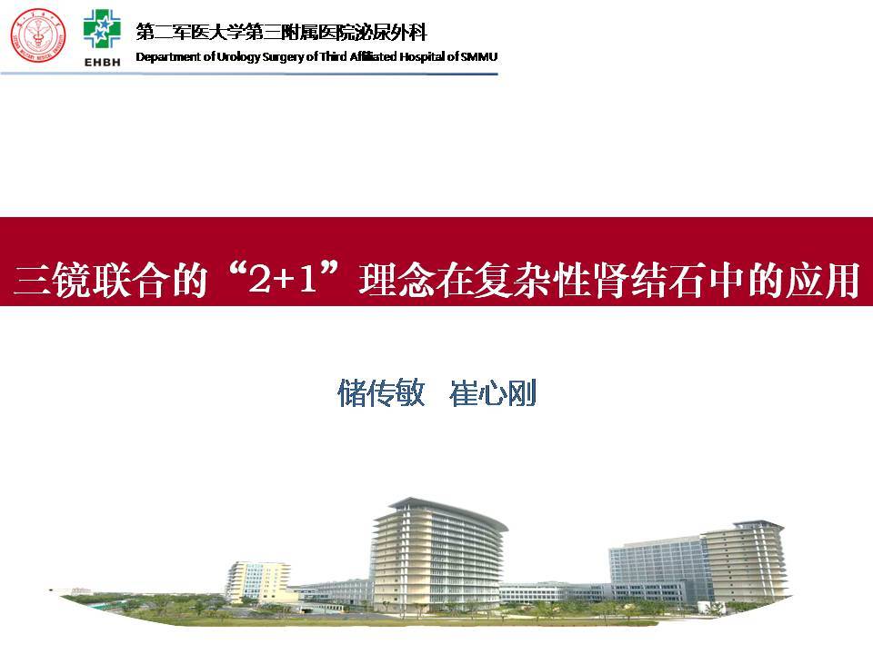 第126期 储传敏教授三镜联合的2+1理念在复杂性肾结石中的应用