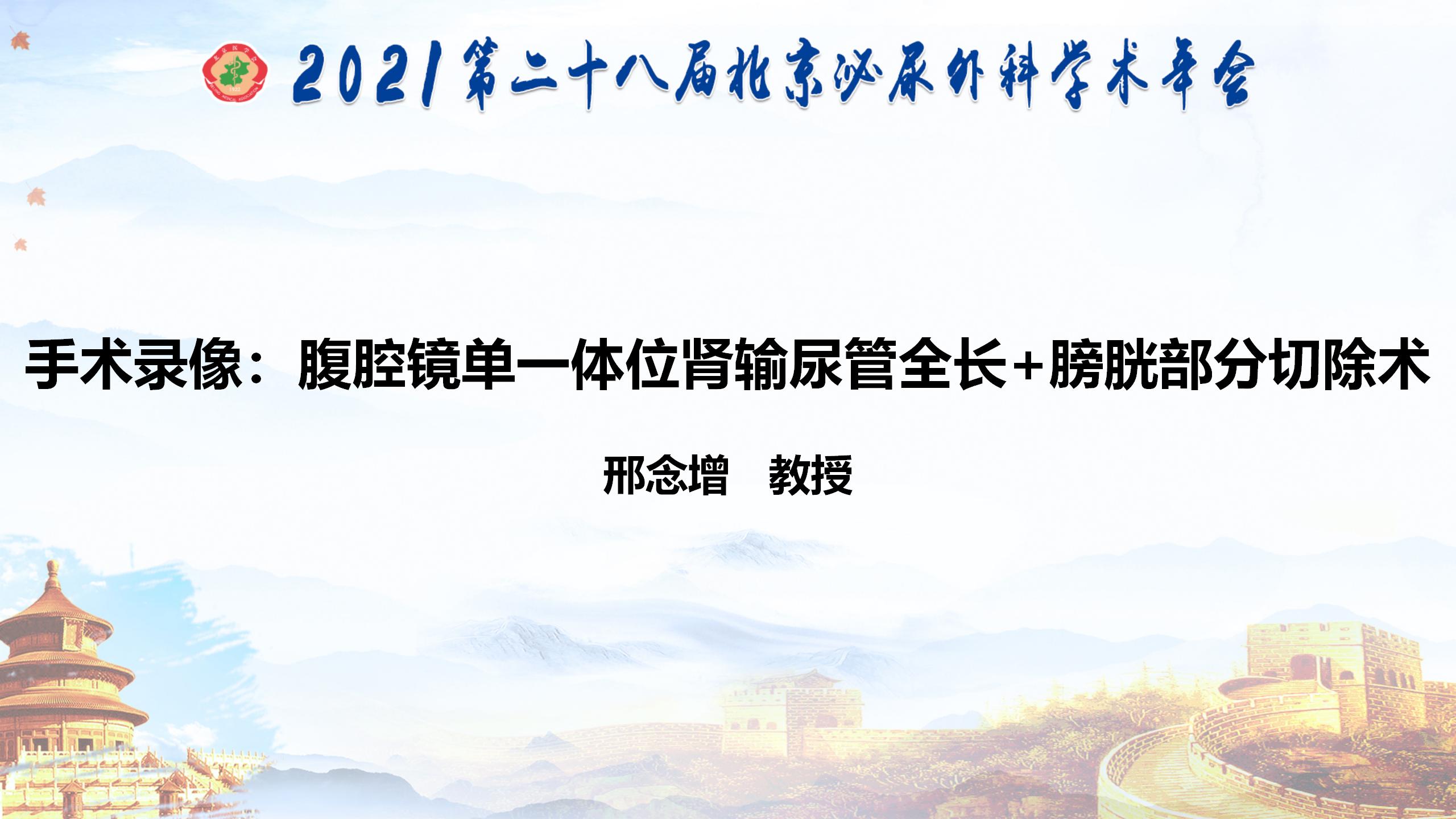 腹腔镜单一体位肾输尿管全长+膀胱部分切除术