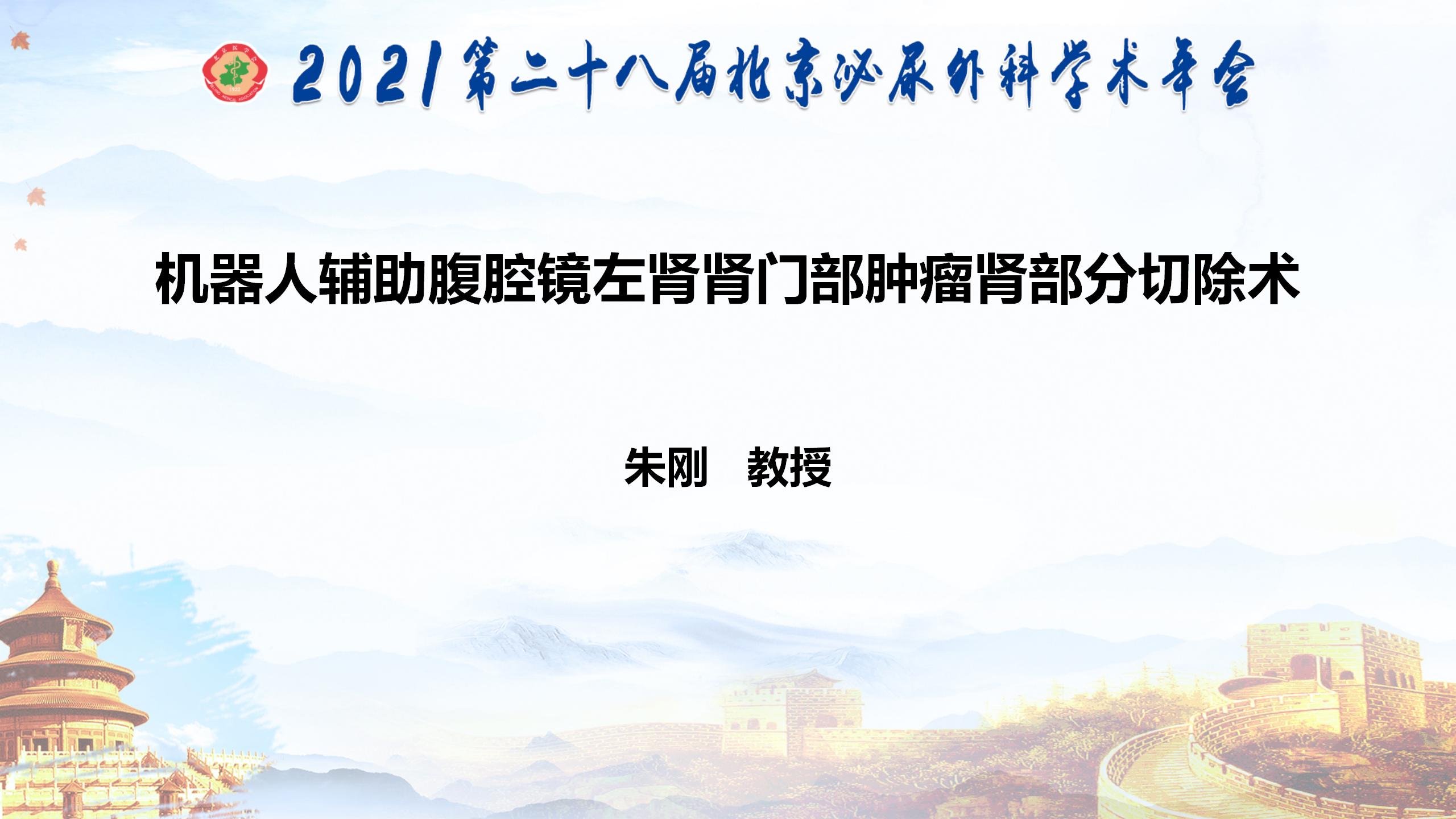 机器人辅助腹腔镜左肾肾门部肿瘤肾部分切除术