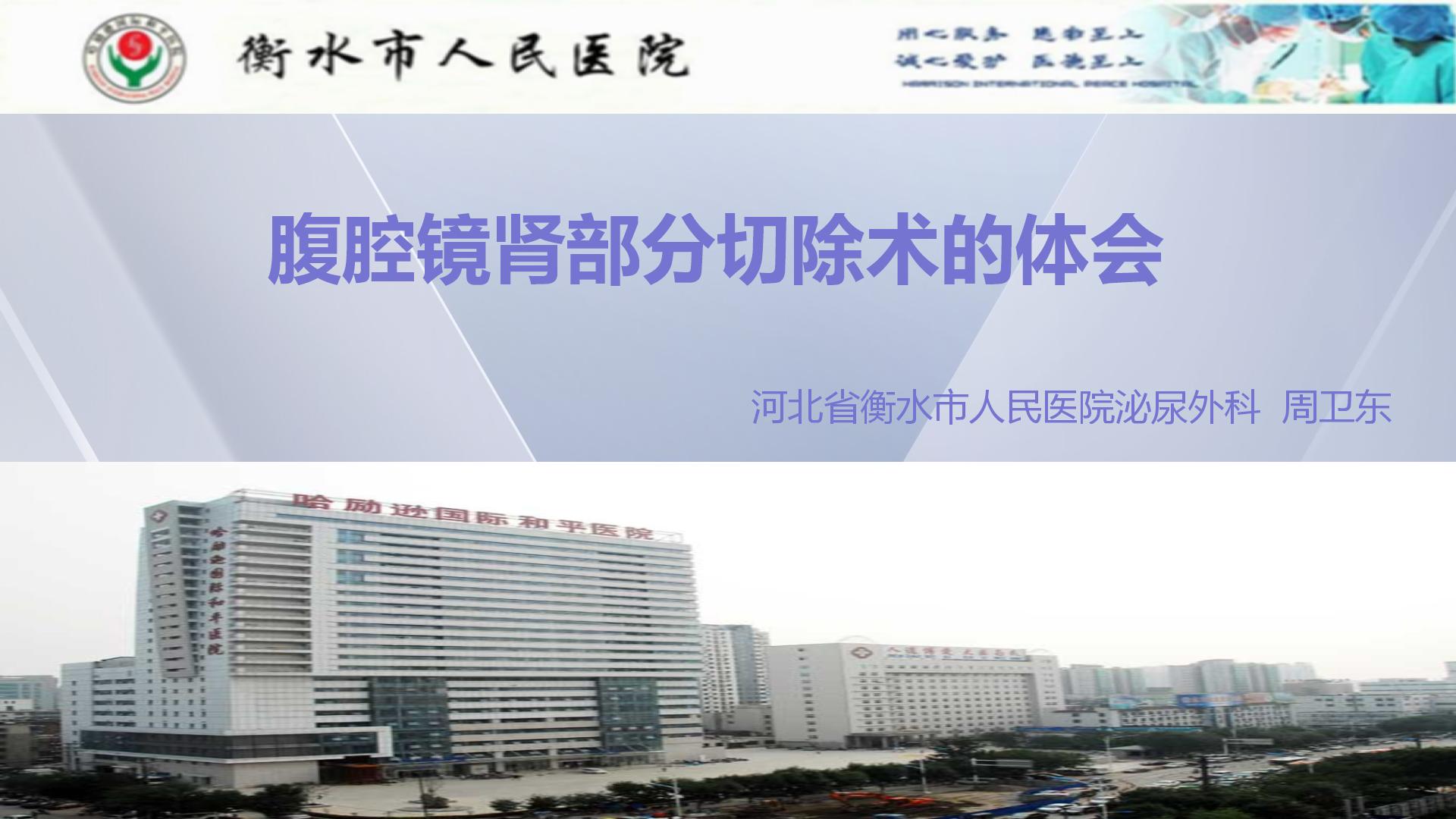 腹腔镜肾部分切除术的体会